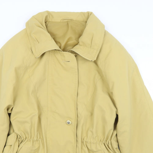 Danni Mac Womens Yellow   Overcoat Coat Size M  Button - M/L