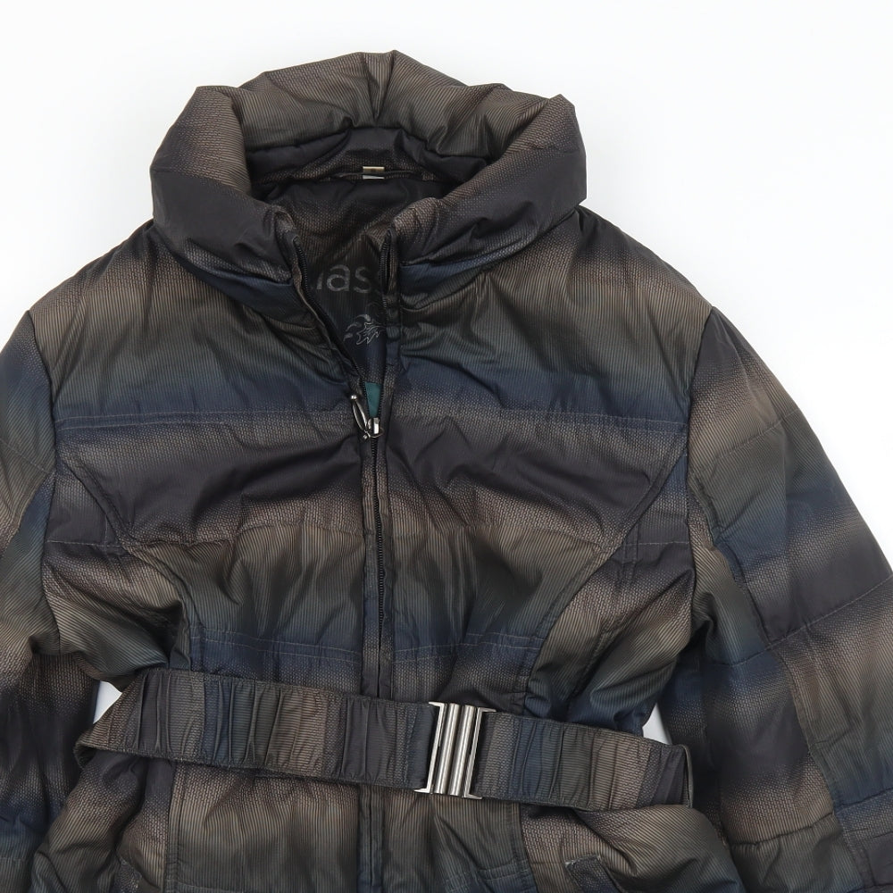 Klass Womens Brown   Quilted Coat Size S  Zip