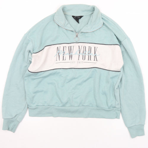 New Look Womens Green  Polyester Pullover Sweatshirt Size 6   - New York