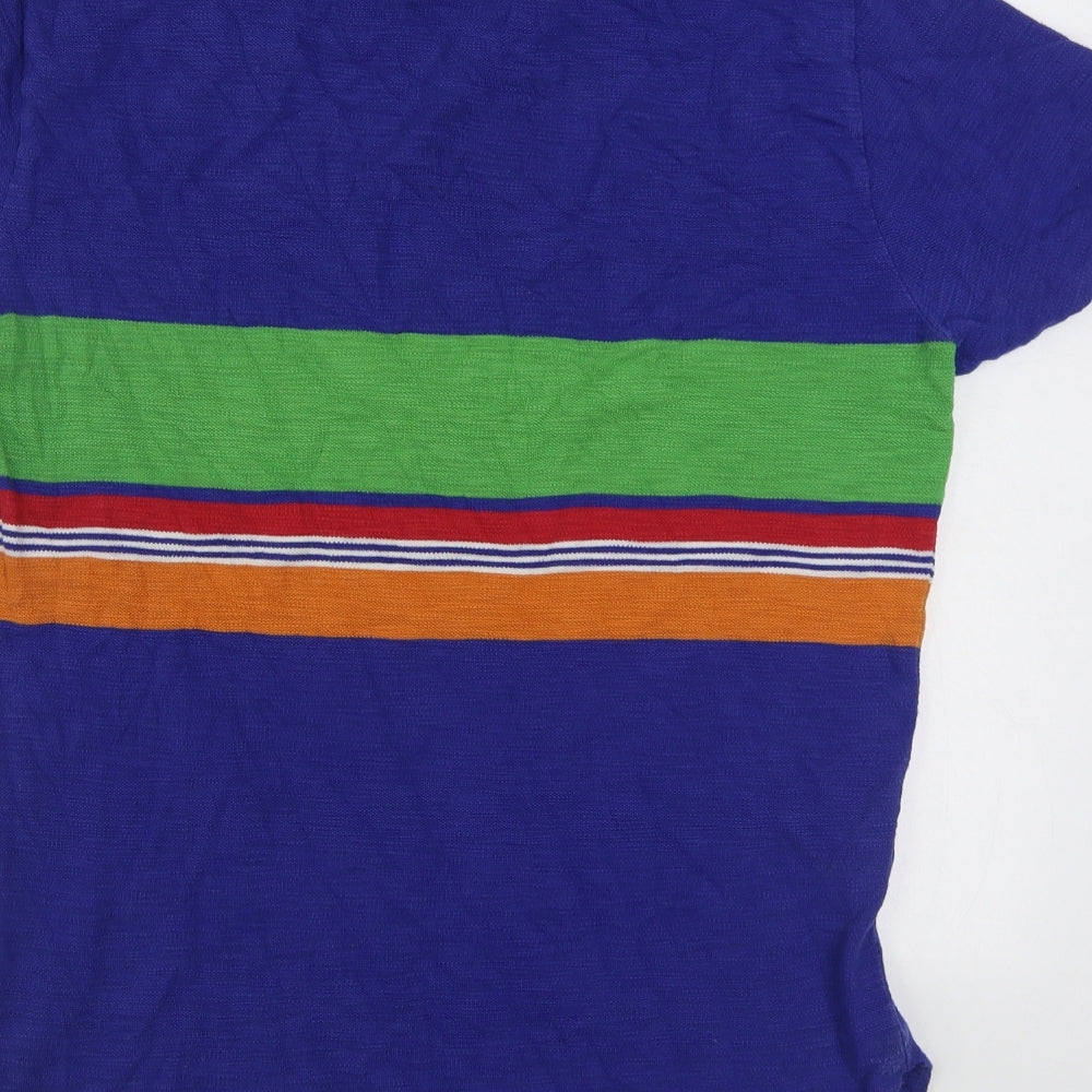 Polo by Ralph Lauren Mens Blue Striped 100% Cotton  Polo Size S Collared Pullover