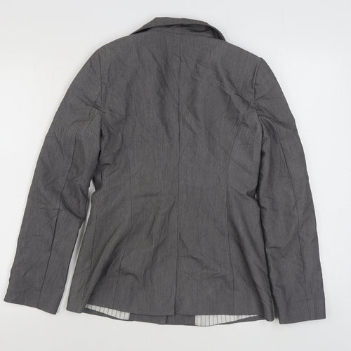 Denim & Co. Womens Grey   Jacket Blazer Size 8  Button