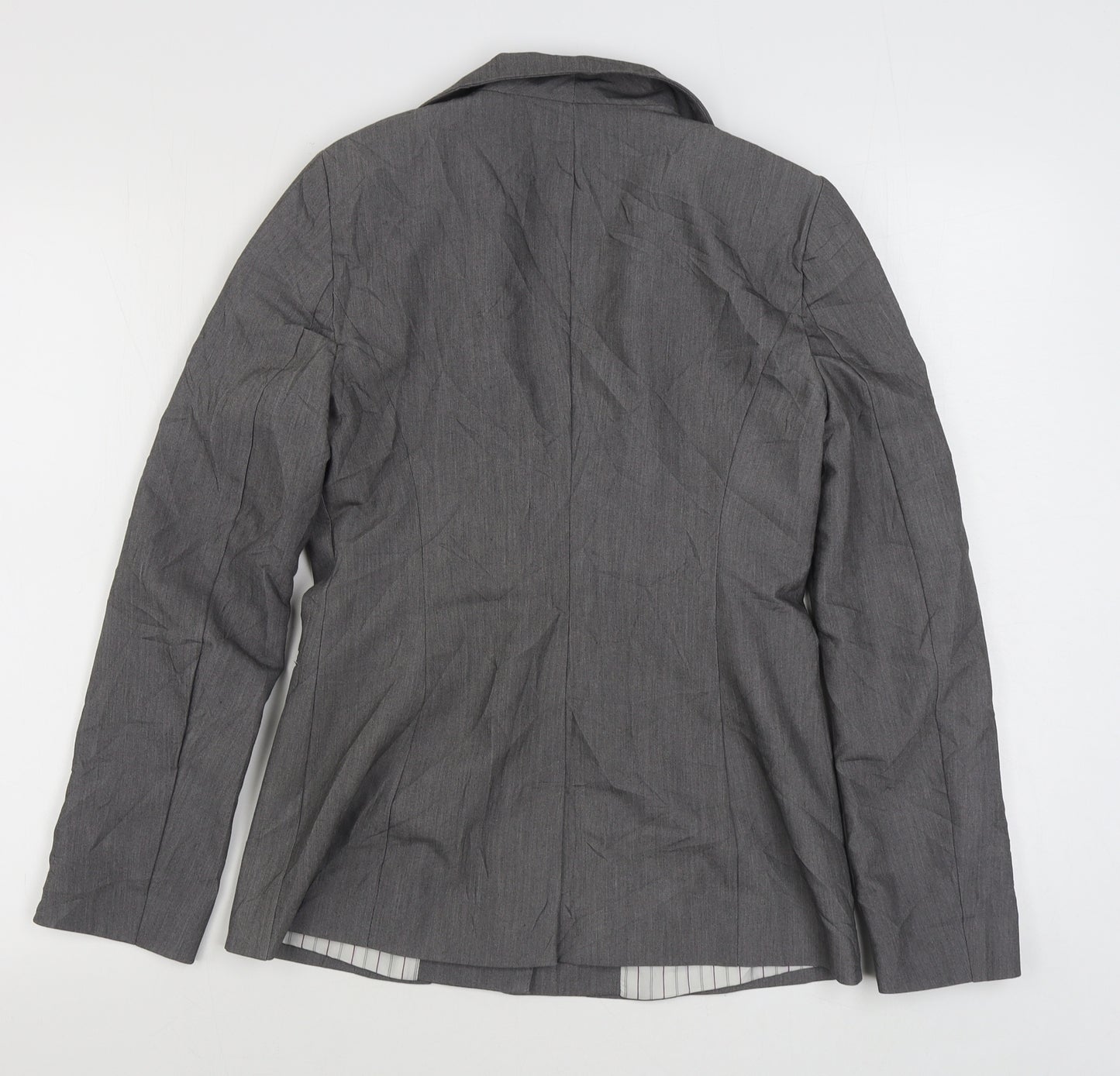 Denim & Co. Womens Grey   Jacket Blazer Size 8  Button