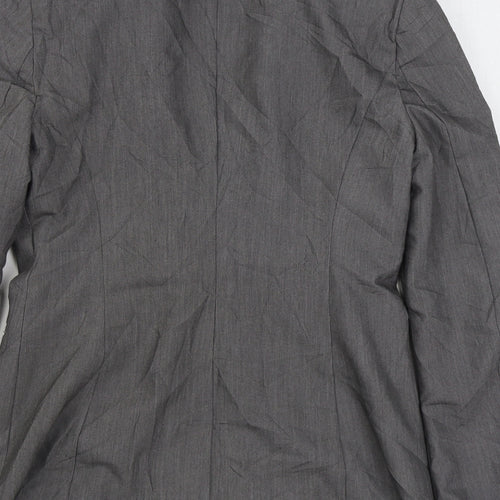 Denim & Co. Womens Grey   Jacket Blazer Size 8  Button