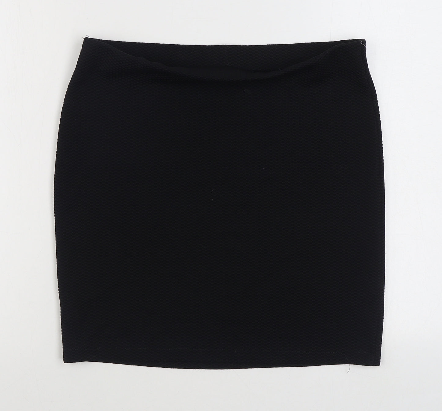 New Look Womens Black  Cotton A-Line Skirt Size 14