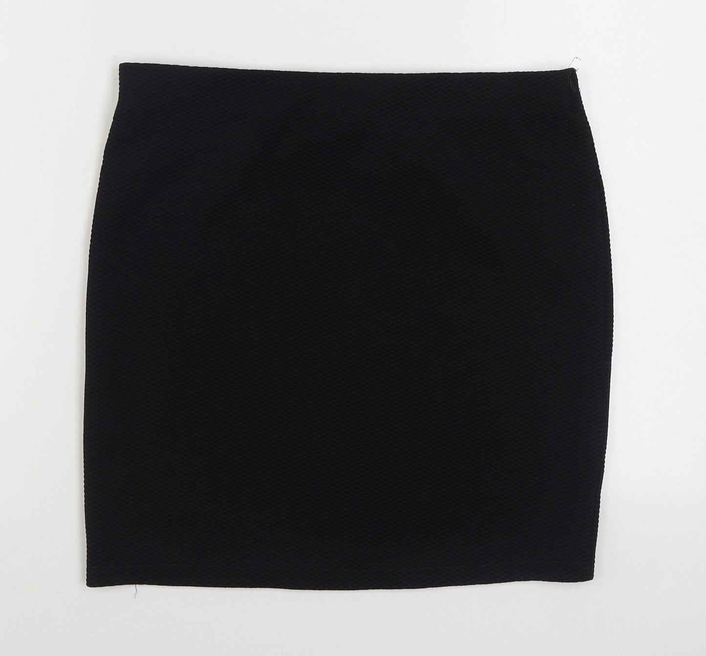 New Look Womens Black  Cotton A-Line Skirt Size 14
