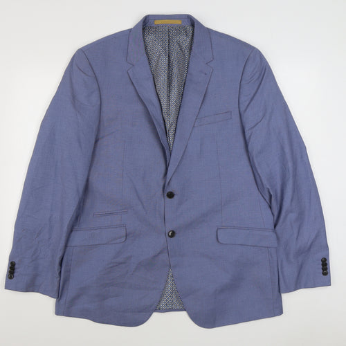 Burton Mens Blue  Polyester Jacket Suit Jacket Size 44