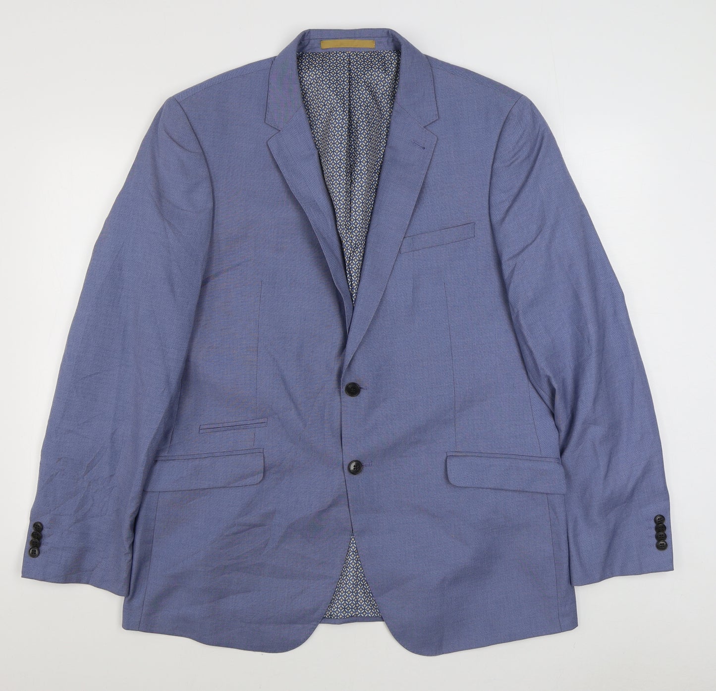 Burton Mens Blue  Polyester Jacket Suit Jacket Size 44