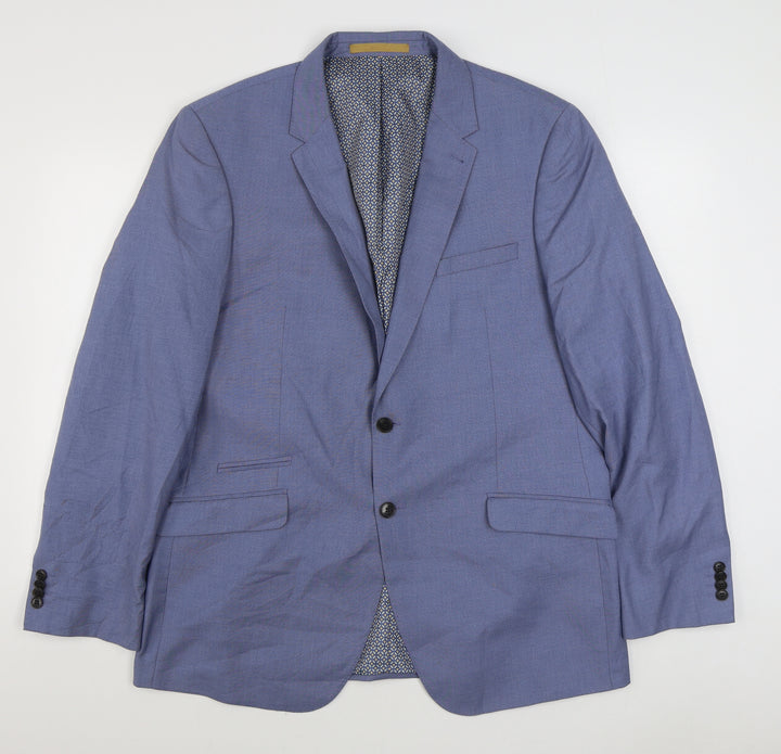 Burton Mens Blue  Polyester Jacket Suit Jacket Size 44