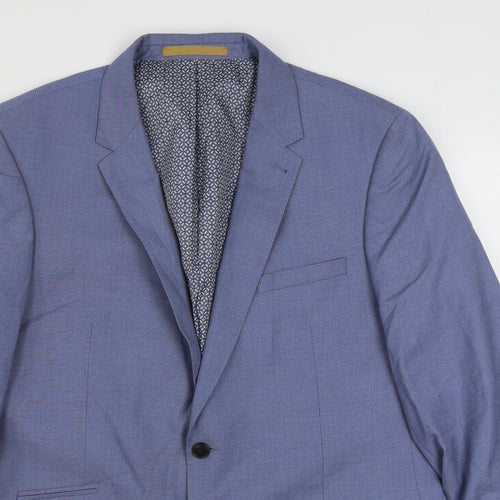 Burton Mens Blue  Polyester Jacket Suit Jacket Size 44