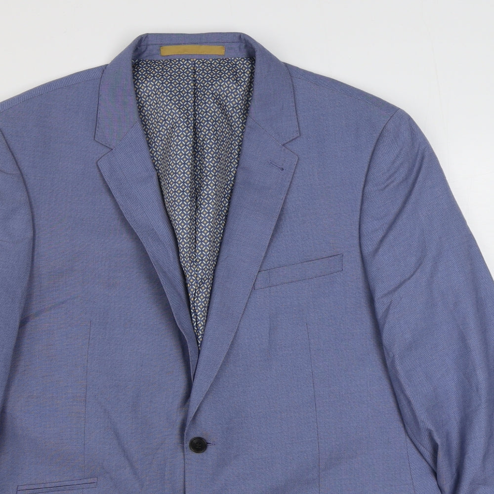 Burton Mens Blue  Polyester Jacket Suit Jacket Size 44