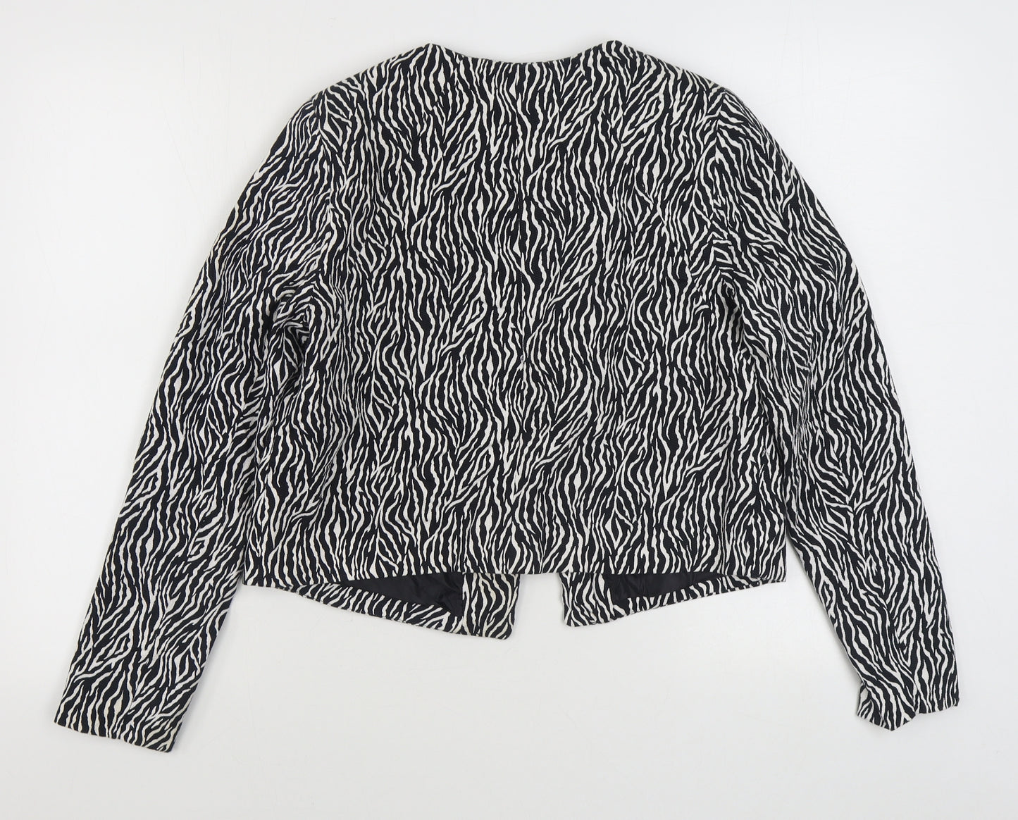 Atmosphere Womens Black Animal Print  Jacket Blazer Size 14