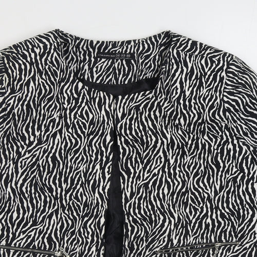 Atmosphere Womens Black Animal Print  Jacket Blazer Size 14