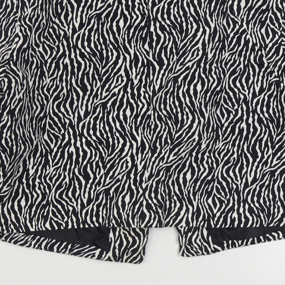 Atmosphere Womens Black Animal Print  Jacket Blazer Size 14