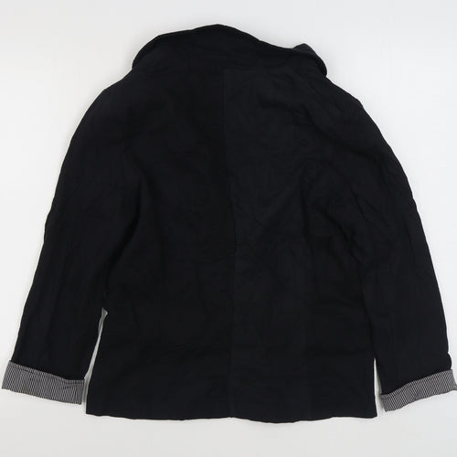 Internacionale Womens Black   Jacket Blazer Size 14  Button