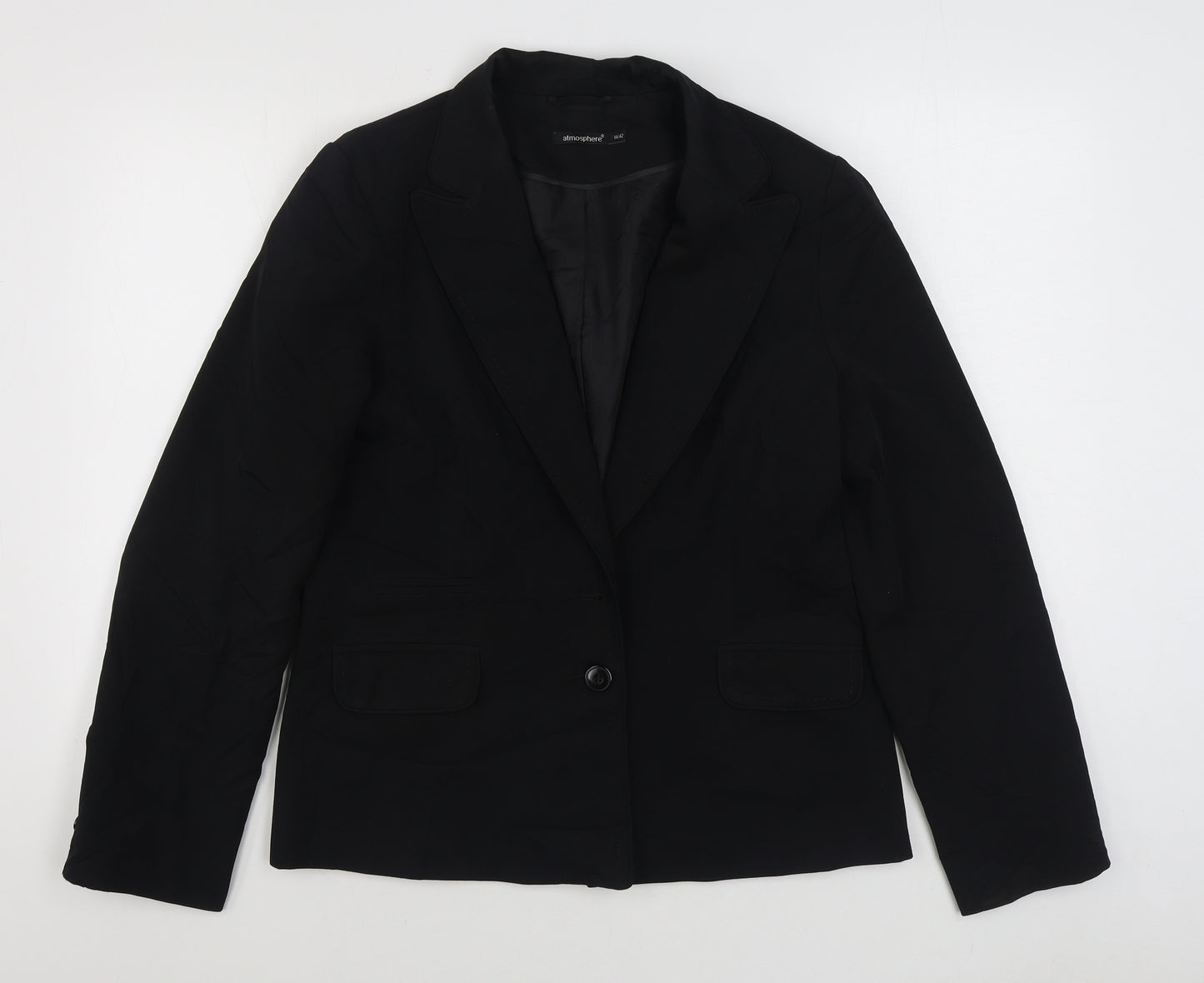 Atmosphere Womens Black   Jacket Blazer Size 14  Button