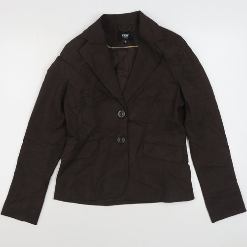 Yen Womens Brown   Jacket Blazer Size 10  Button
