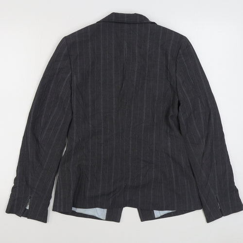 Planet Womens Grey Striped  Jacket Blazer Size 8  Button
