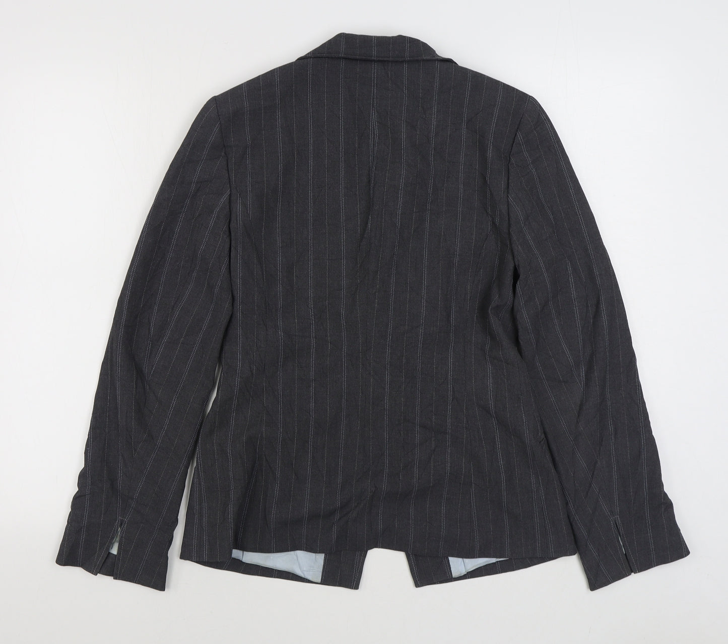 Planet Womens Grey Striped  Jacket Blazer Size 8  Button
