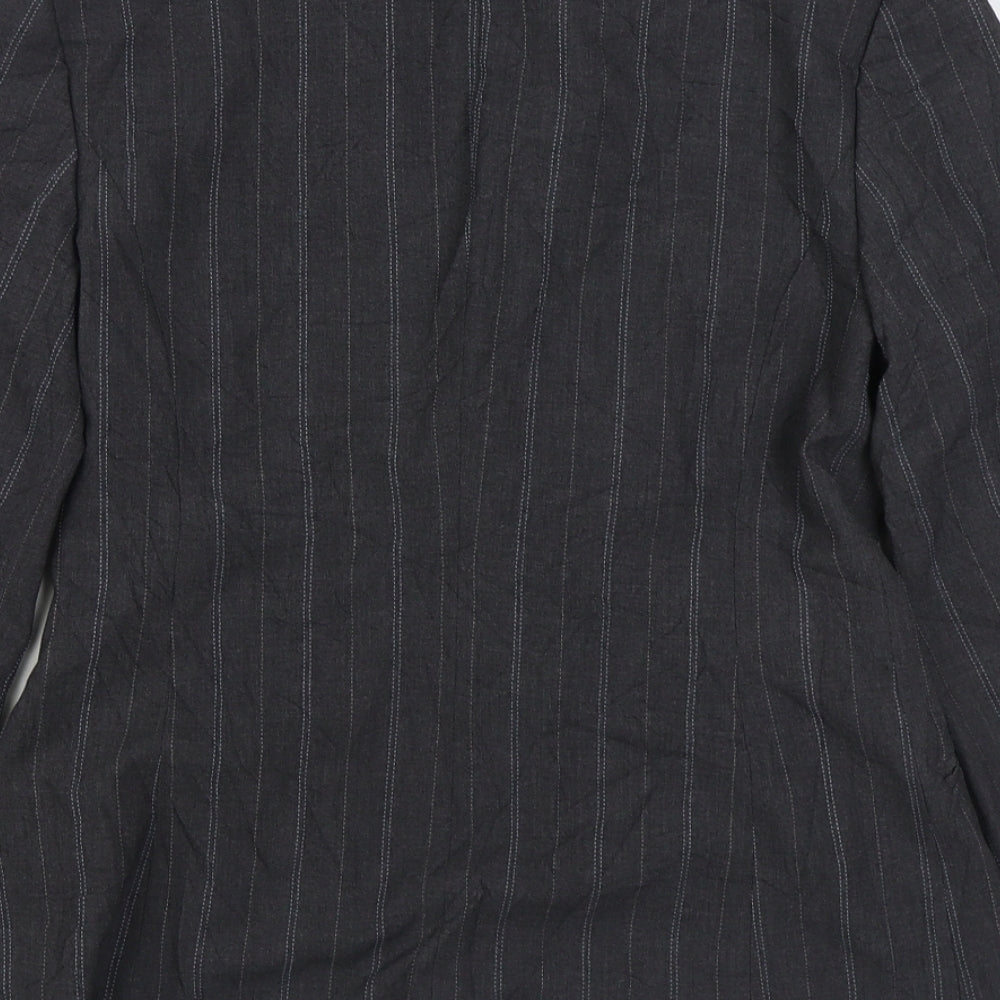 Planet Womens Grey Striped  Jacket Blazer Size 8  Button