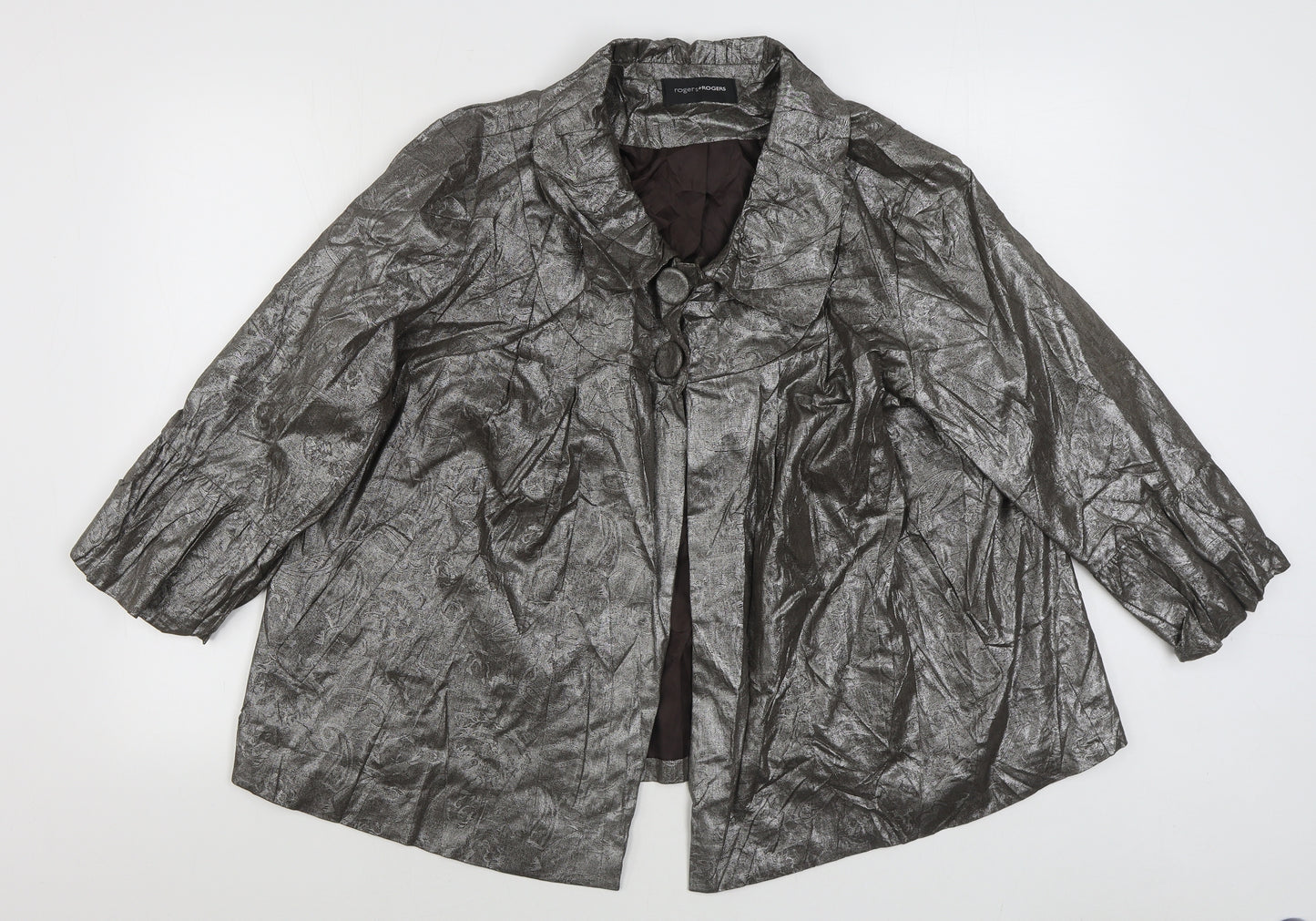 Rogers + Rogers Womens Silver   Jacket  Size 20  Button