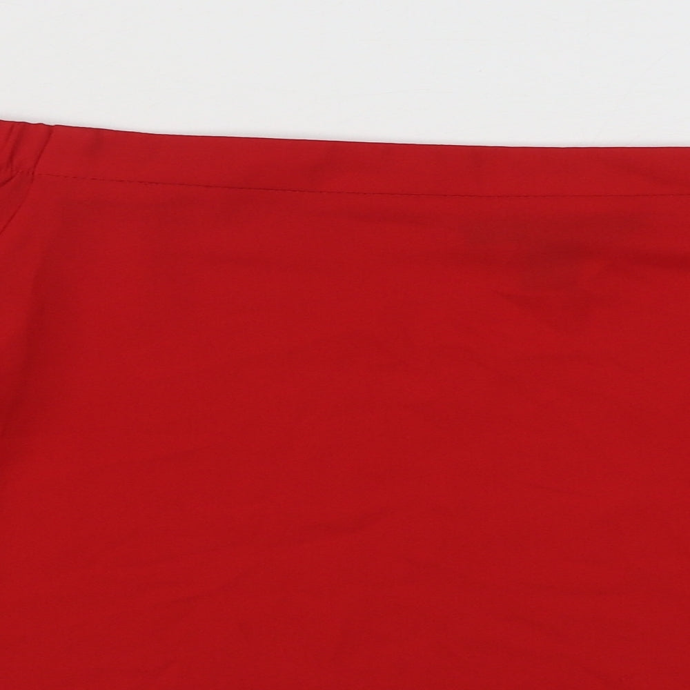 New Look Womens Red  Polyester Basic Blouse Size 10 Off the Shoulder