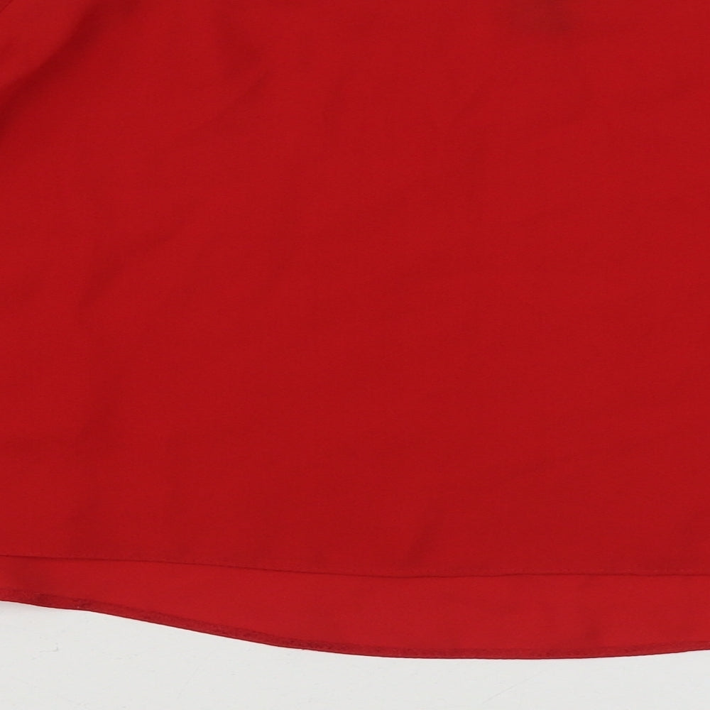 New Look Womens Red  Polyester Basic Blouse Size 10 Off the Shoulder