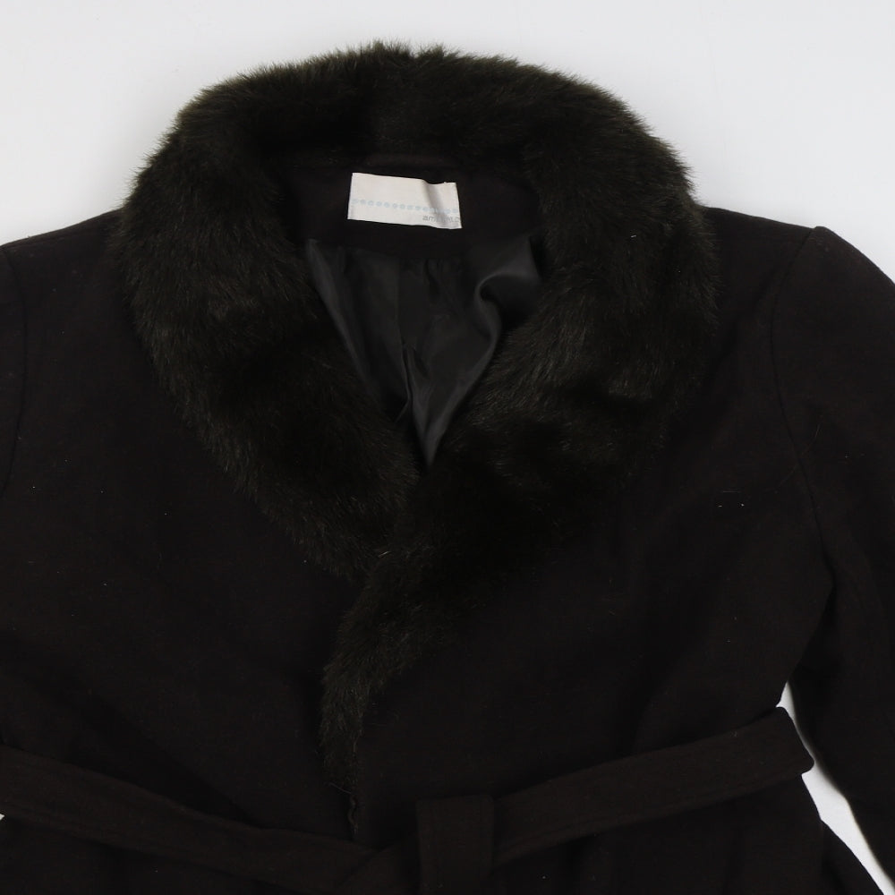 Ameranto Womens Brown   Overcoat Coat Size 16  Tie