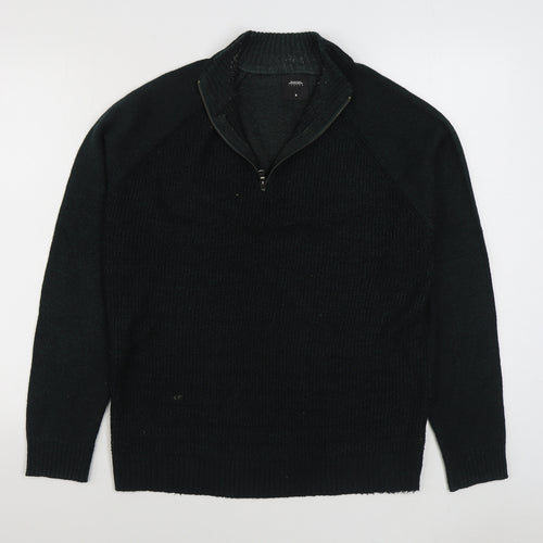 Burton Mens Green V-Neck  Acrylic Pullover Jumper Size M