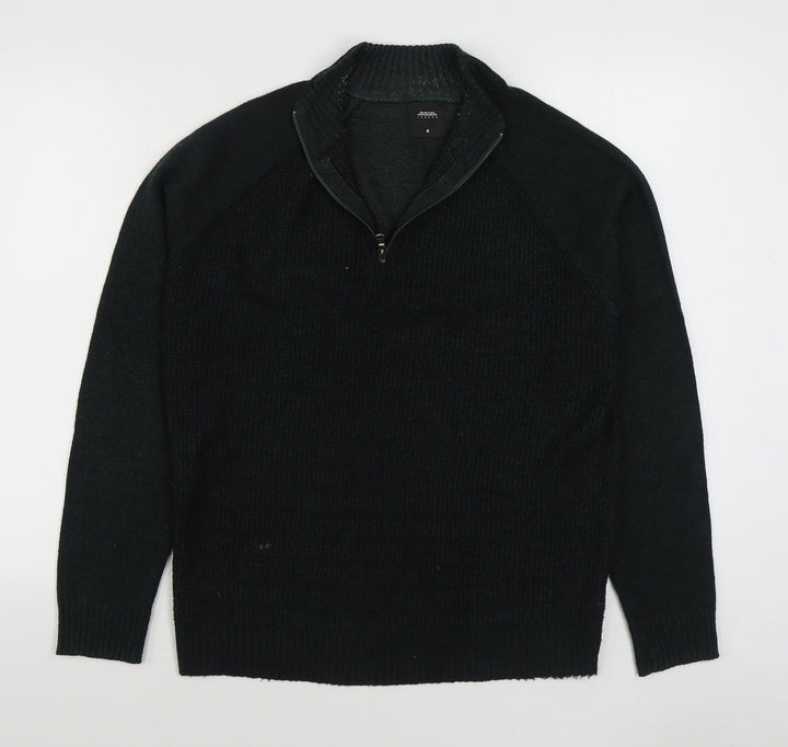 Burton Mens Green V-Neck Acrylic Pullover Jumper Size M