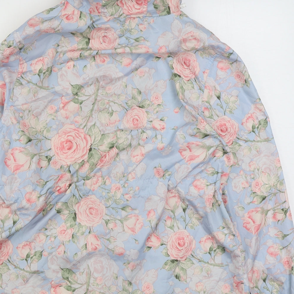 Brave Soul Womens Multicoloured Floral  Rain Coat Coat Size 16  Zip