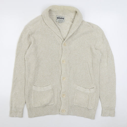 Primark Mens Beige V-Neck  Cotton Cardigan Jumper Size L
