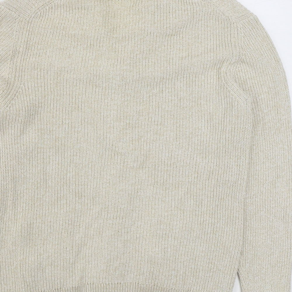 Primark Mens Beige V-Neck  Cotton Cardigan Jumper Size L