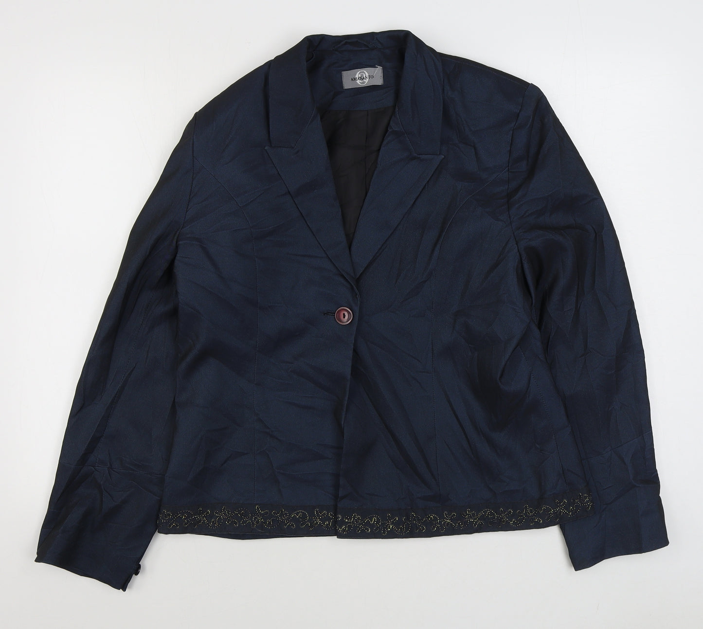 AMARANTO Womens Blue   Jacket Blazer Size 16  Button