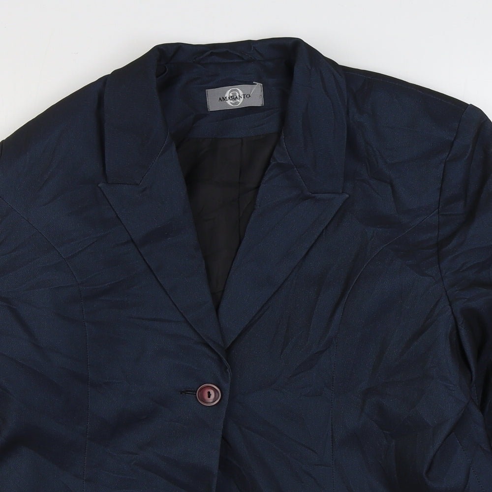AMARANTO Womens Blue   Jacket Blazer Size 16  Button