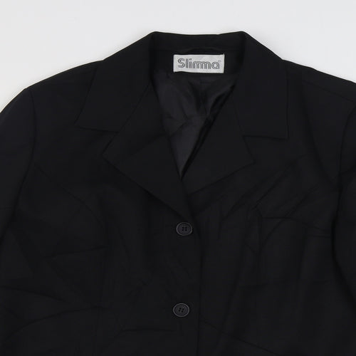 Slimma Womens Black   Jacket Blazer Size 16  Button