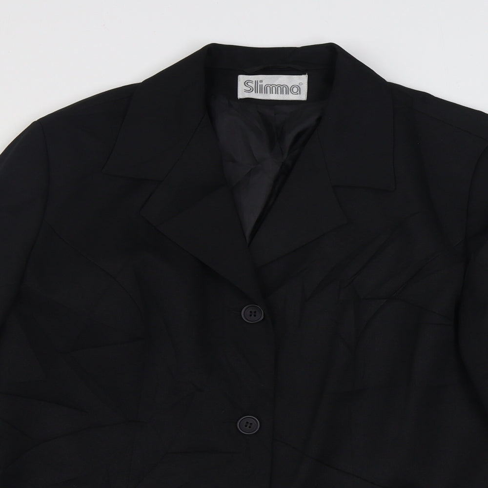Slimma Womens Black   Jacket Blazer Size 16  Button