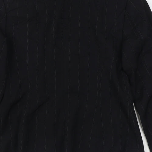 George Womens Black Striped  Jacket Blazer Size 10  Button