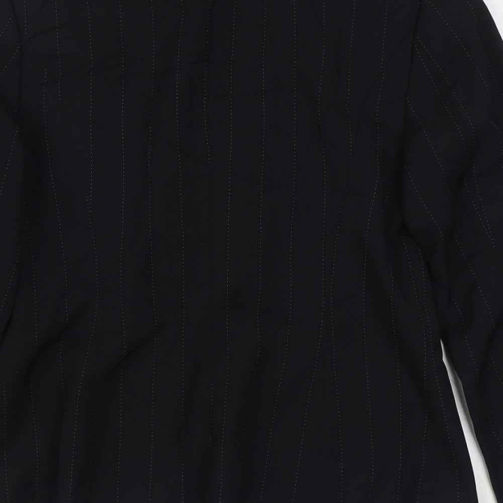 George Womens Black Striped  Jacket Blazer Size 10  Button