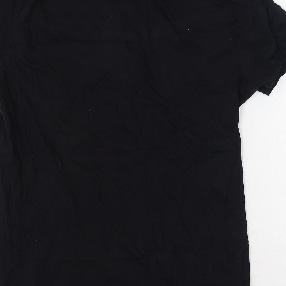Primark Womens Black  Cotton Basic T-Shirt Size M Round Neck