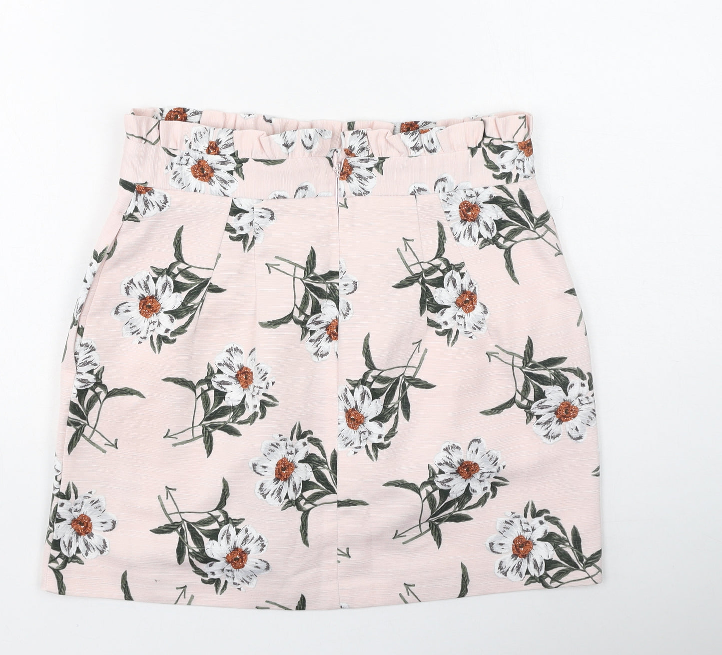 Topshop Womens Pink Floral Polyester Mini Skirt Size 10