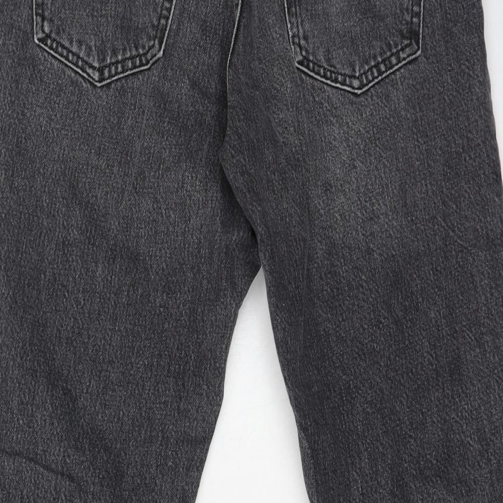 Topshop Womens Grey  Cotton Mom Jeans Size 26 L28 in Regular