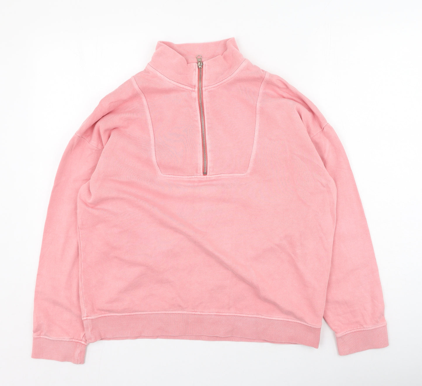 Marks and Spencer Womens Pink High Neck  Cotton Pullover Jumper Size 12