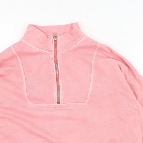 Marks and Spencer Womens Pink High Neck  Cotton Pullover Jumper Size 12