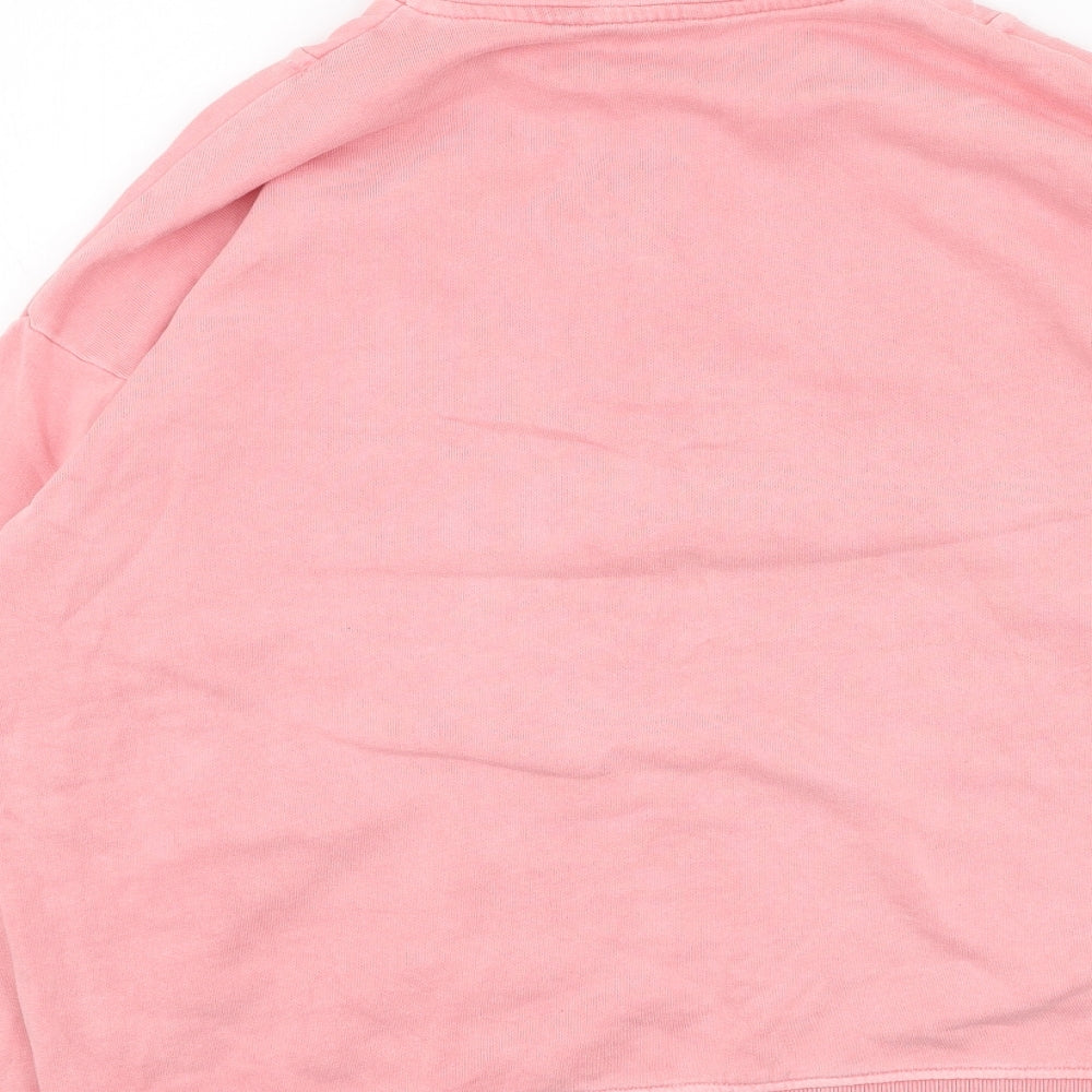 Marks and Spencer Womens Pink High Neck  Cotton Pullover Jumper Size 12
