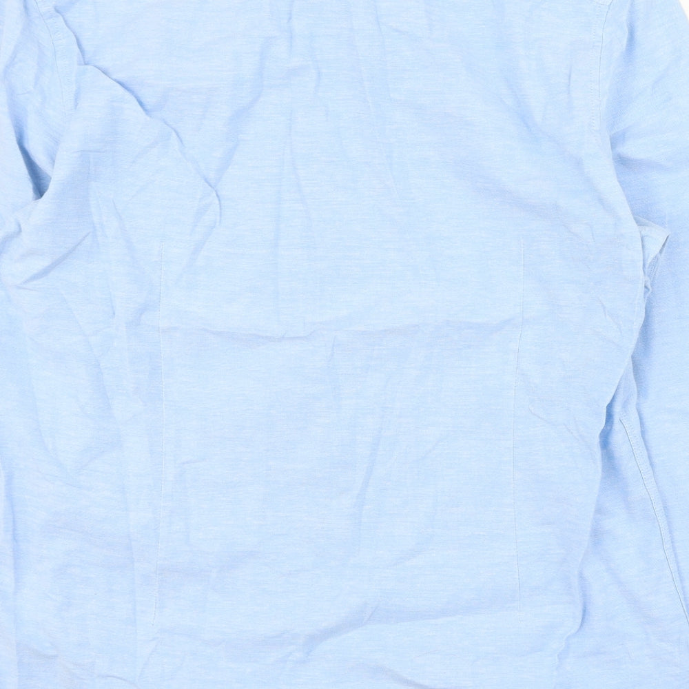 ASOS Mens Blue  Cotton  Button-Up Size L Collared