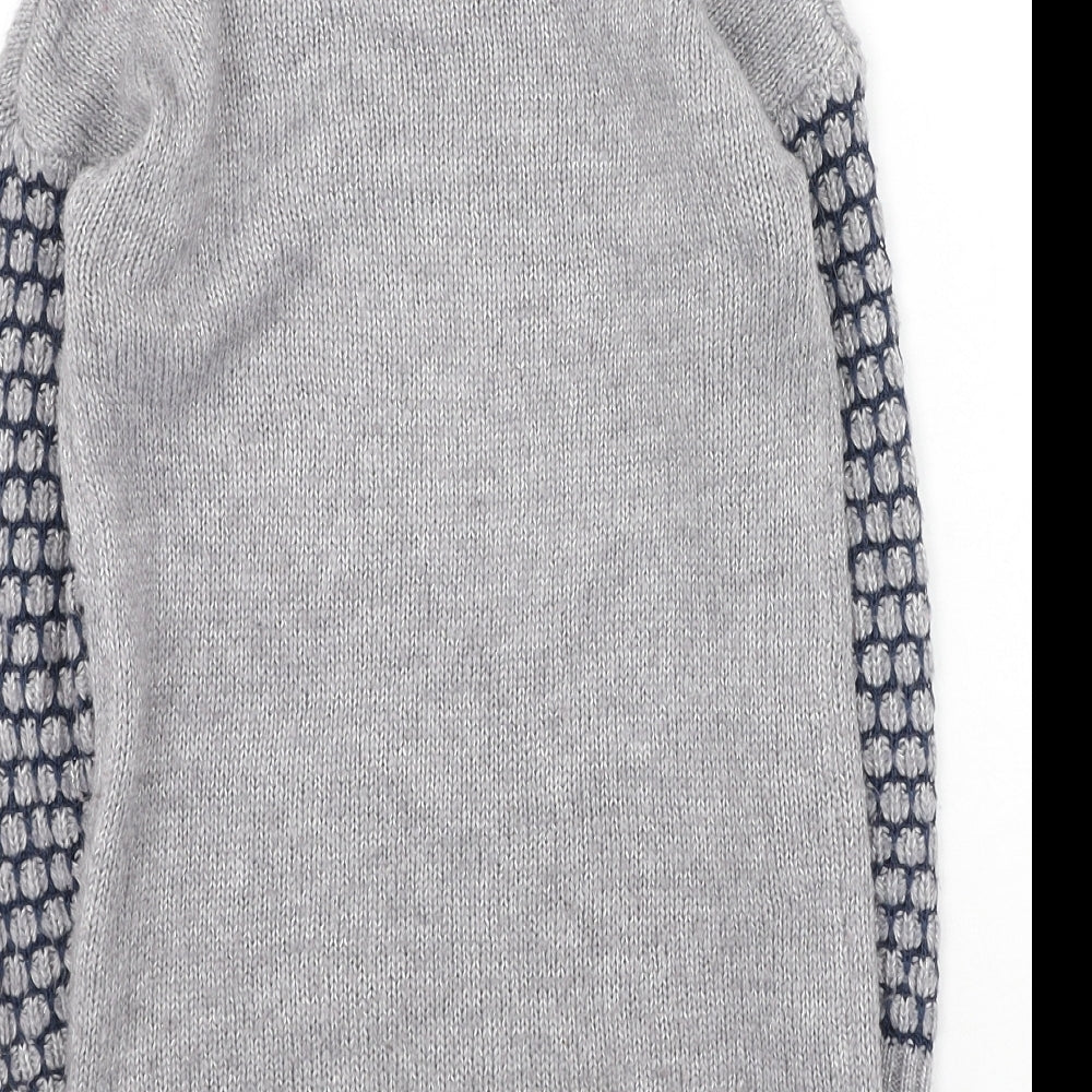 George  Girls Grey Round Neck  Polyester Pullover Jumper Size 6-7 Years   - Christmas Jumper