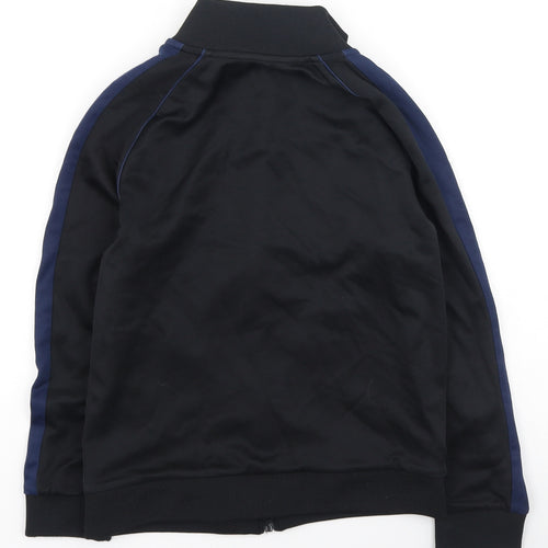 Marks and Spencer Boys Black Round Neck  Polyester Full Zip Jumper Size 9-10 Years