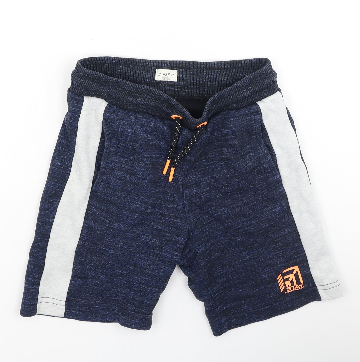 F&F Boys Blue  Cotton Sweat Shorts Size 7-8 Years  Regular