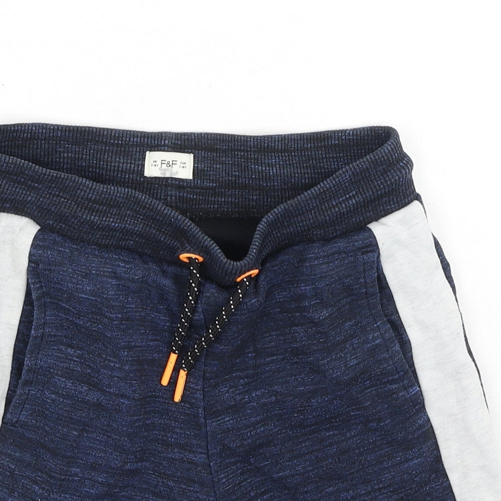 F&F Boys Blue  Cotton Sweat Shorts Size 7-8 Years  Regular
