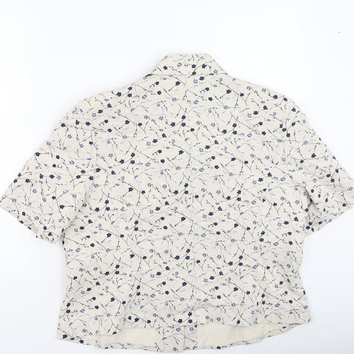 Nightingales Womens Beige V-Neck Floral Viscose Cardigan Jumper Size 16